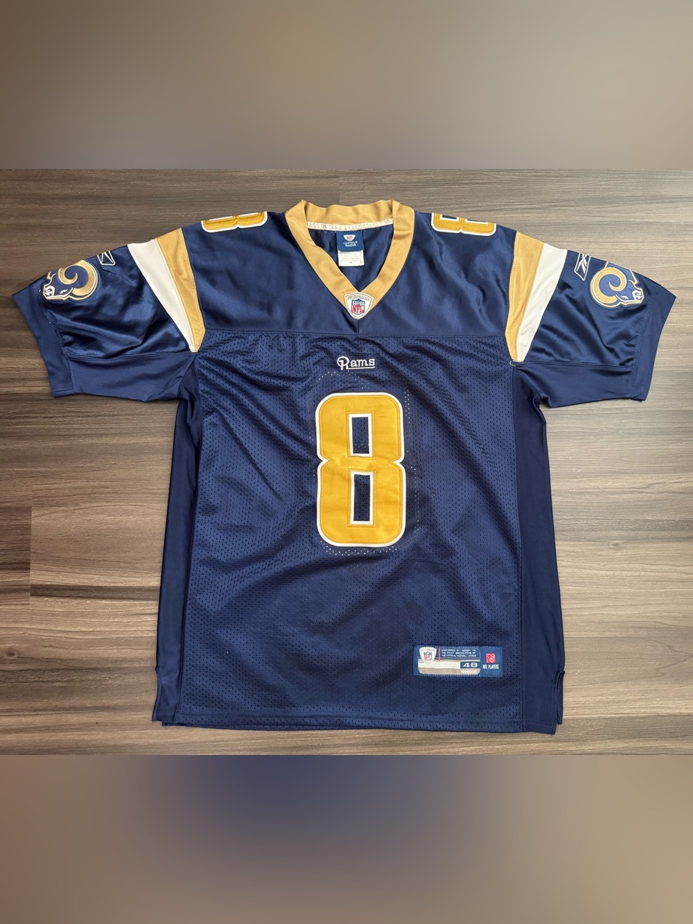 Reebok Sam Bradford #8 St Louis Rams NFL Stitched Home Jersey Men 48 Large